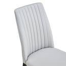 5-piece Dining Table Chairs Set, Rectangular Dining Room Table Set for 4, Modern Dining Table and faux leather Chairs for Kitchen Dining Room, Small Space, GRAY