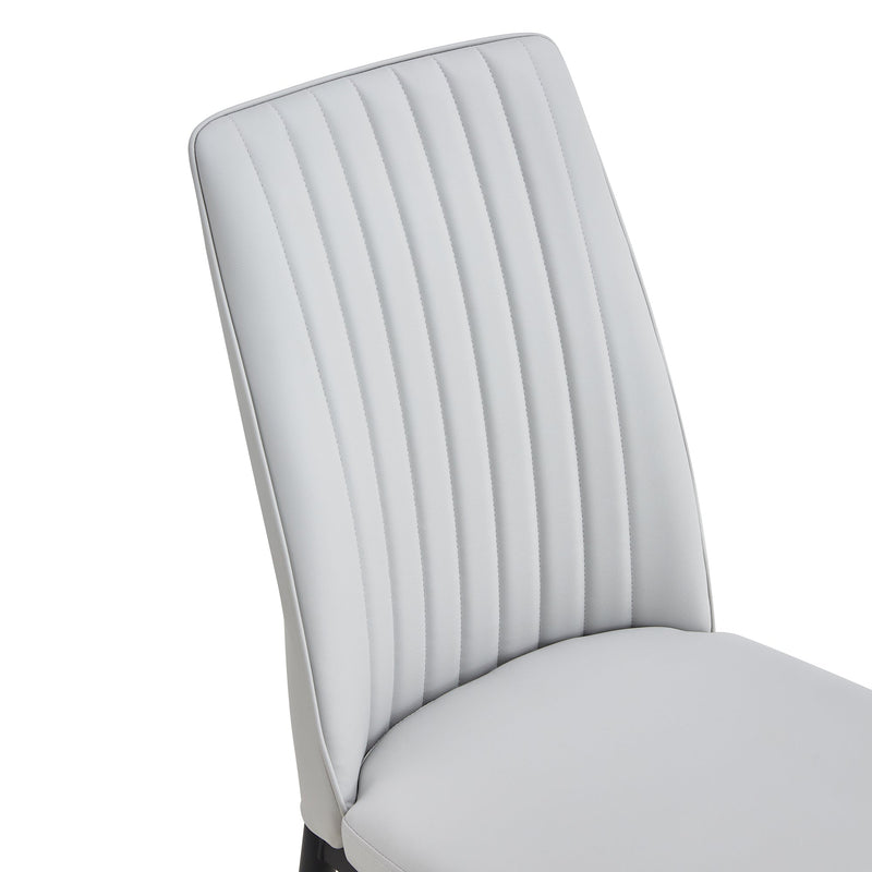 5-piece Dining Table Chairs Set, Rectangular Dining Room Table Set for 4, Modern Dining Table and faux leather Chairs for Kitchen Dining Room, Small Space, GRAY