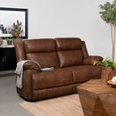 Worthington - Padded Arm Loveseat - Dark Brown by HouseOfZazla