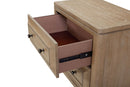 Queen Canopy Bedroom Set With A 2 Drawer Nightstand A Dresser With Poster Mirror And A Door Chest - Sand by HouseOfZazla