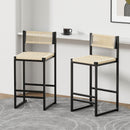 Style B, Woven Bar Stools With Backrest, Paper Rope Weave Dining Chairs For Kitchen Island - Creamy White by HouseOfZazla