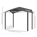 Outsunny - 10' x 10' Soft Top Patio Gazebo Outdoor Canopy With Unique Geometric Design Roof, All-Weather Steel Frame - Gray by HouseOfZazla