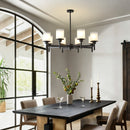 8-Light Frosted Glass Farmhouse Chandelier