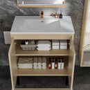 Bathroom Vanity With Ceramic Sink, Floor-Standing Design, Soft-Closing Drawers by HouseOfZazla