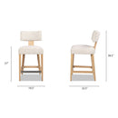 Penny - Round Arched Upholstered Counter Stool (Set of 2) - Travertine Beige by HouseOfZazla
