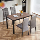 Creative Design Veneered MDF Wood Structure Rectangular Walnut Dining Table - Walnut by HouseOfZazla