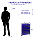 Rolling Metal Tool Chest with 7 Drawers, 20" Steel Cabinet - Purple by HouseOfZazla