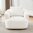 360° Swivel Barrel Sofa Chair With Throw Pillow, Upholstered Accent Chair by HouseOfZazla