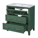 Retro Bathroom Vanity With Sink Combo, Free Standing Single Set With 3 Drawers by Unique Piece Furniture