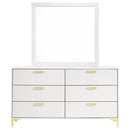 James - 6 Drawer Dresser With Mirror - White by HouseOfZazla