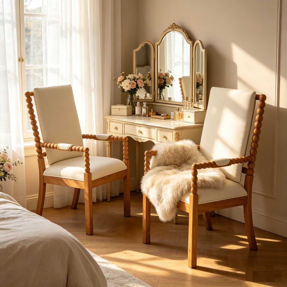 Set of 2 Rubber Wood Dining Chairs, photo 3 of 10