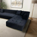 Nolan U-Shape Corner Sofa - Black Velvet by HouseOfZazla