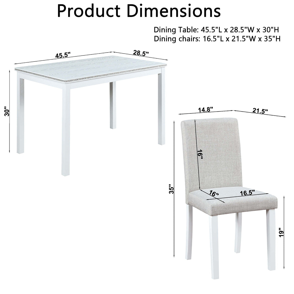 Dining Table Set With Crystal Decoration And Upholstered Chairs, photo 24 of 24