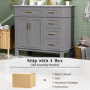 36" Gray Modern Bathroom Vanity with Ceramic Sink