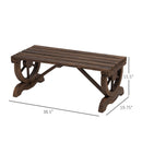 2-Person Wooden Garden Bench, Outdoor Wagon Wheel Porch Bench for Backyard Garden, Support 550 LBS, Rustic Country Style Patio Furniture, Brown