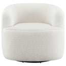 Hudson Faux Sheepskin Upholstered Swivel Chair Natural by Unique Piece Furniture