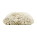 Astrid - Square New Zealand Sheepskin Accent Throw Pillow Cover With Feather Insert - Taupe / Natural by HouseOfZazla