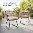 Outdoor Wicker Dining Chairs Set of 2 with Cushions by HouseOfZazla