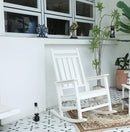Oversized Rocking Chair with Wood-Texture Outdoor Design