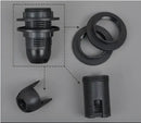 E27 lamp bulb holder fitting black & white plastic socket – living room by Decorbites