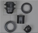 E27 lamp bulb holder fitting black & white plastic socket – living room by Decorbites