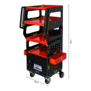 4 Level Multi-Purpose Trolley for Diagnostics - Black + Red