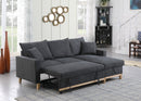 Colton - Reversible Sleeper Sectional Sofa With Storage Chaise - Dark Gray by HouseOfZazla