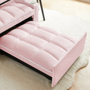 3-in-1 Sofa Bed, Convertible Sleeper Chair Sofa Bed Adjustable Pull Out Sleeper Chair Bed Multi-Pockets Folding Sofa Bed for Living Room Bedroom Small Space (Pink)