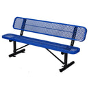 6' Outdoor Steel Bench With Backrest by HouseOfZazla