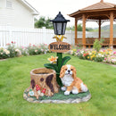 Sitting Dog Solar Lantern Planter Statue by HouseOfZazla