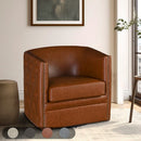 Swivel Chair With Tufted Barrel Design And Nailhead Accents by Unique Piece Furniture