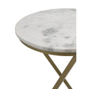 Balboa - Round Accent Side Table With Sculptural Base - White