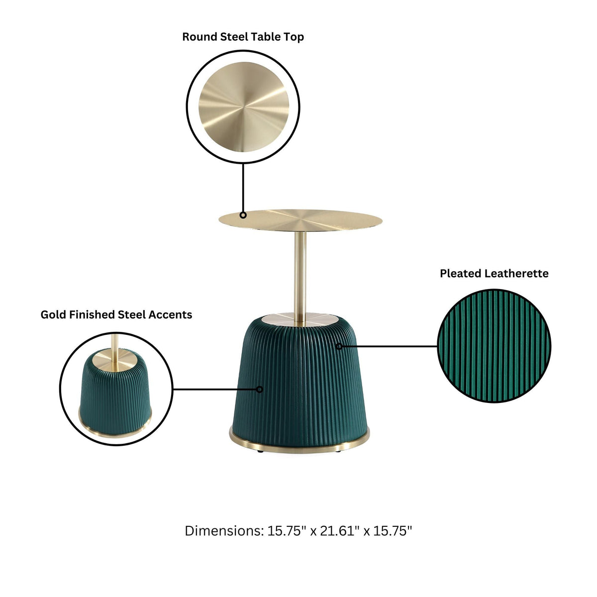 Anderson - Upholstered End Table With Round Top, photo 15 of 16