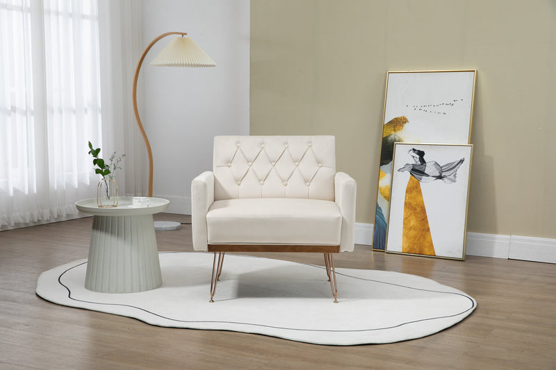 Accent Chair, leisure single sofa with Rose Golden feet