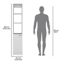 Linen Cabinet, 1 Door, 6 Shelves - White by HouseOfZazla