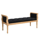 Modern Upholstered Bench with Curved Arms