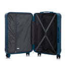 3-Piece ABS Spinner Wheel Luggage Set 20"/24"/28" Dark Blue