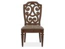 Wood Dining Side Chairs Traditional Upholstered Seat Pair