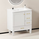 30" White Bathroom Vanity with Abundant Storage by HouseOfZazla