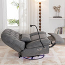 270 Degree Swivel Power Recliner with Voice Control, Bluetooth Music Player,USB Ports, Atmosphere Lamp, Hidden Arm Storage and Mobile Phone Holder for Living Room, Bedroom, Apartment, Grey