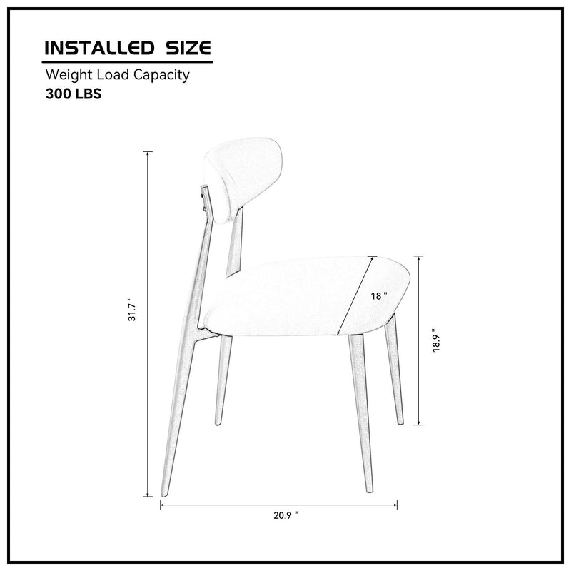 (Set of 6)Dining Chairs, Upholstered Chairs with Metal Legs for Kitchen Dining Room, Light Grey