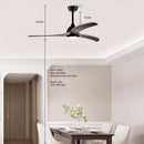 52" Solid Wood Blades Ceiling Fan with Light and Remote Control by HouseOfZazla