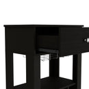 39" H black bar- coffee cart, Kitchen or living room cabinet storage, with 12 bottle racks, a central shelf with 1 Cup holders, 1 drawer ideal for storing small things