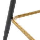 Akoya Collection Modern Contemporary Velvet Upholstered Connor 28" Bar Stool & Counter Stools with Nailheads and Gold Tipped Black Metal Legs, Set of 2 (Gray)