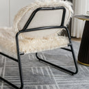 Accent Chair - Modern Industrial Slant Armchair with Metal Frame - Premium High Density Soft Single chair for Living Room Bedroom