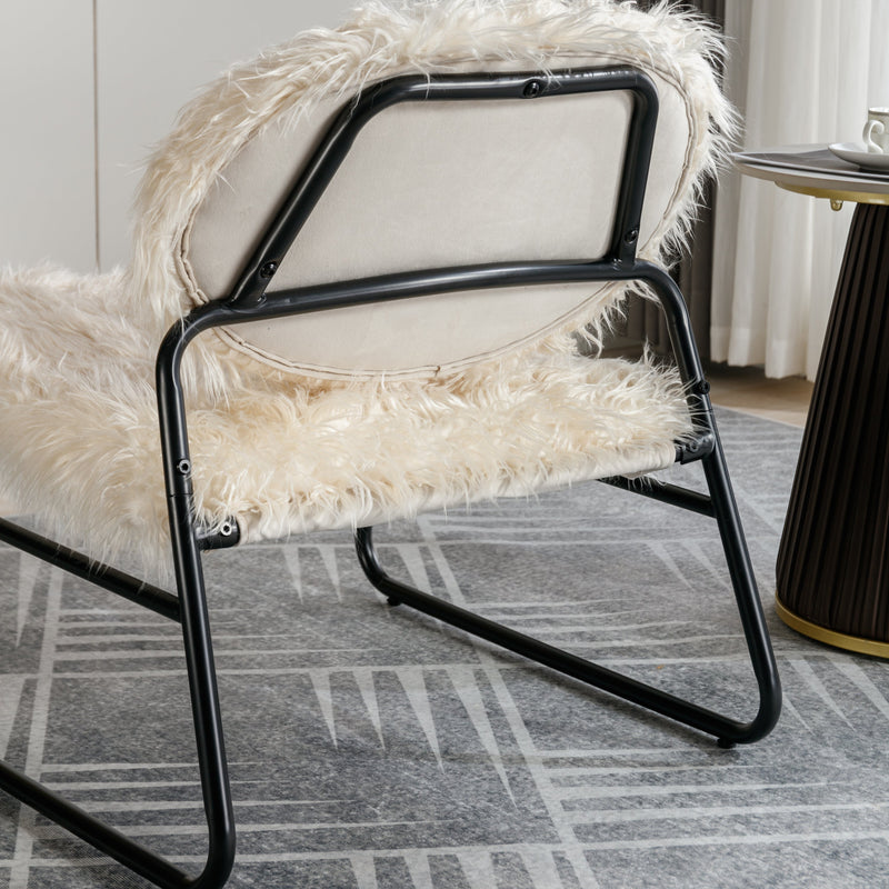 Accent Chair - Modern Industrial Slant Armchair with Metal Frame - Premium High Density Soft Single chair for Living Room Bedroom