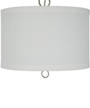 14"W Light Pendant Brushed Nickel Finish with Oatmeal Linen Shade by LampsUSA