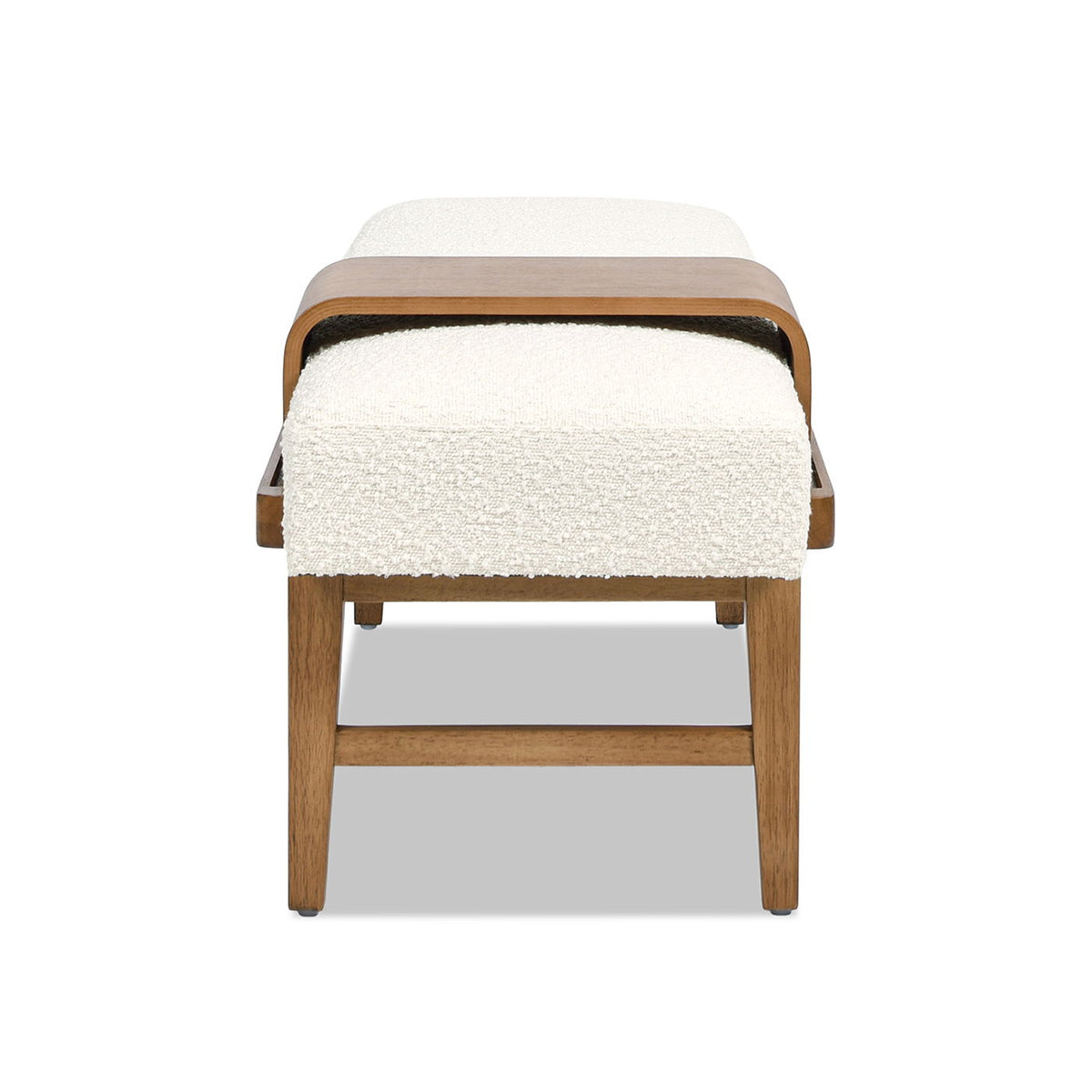 Billie - Modern Telephone Bench With Sliding Shelf - Ivory White, photo 10 of 10