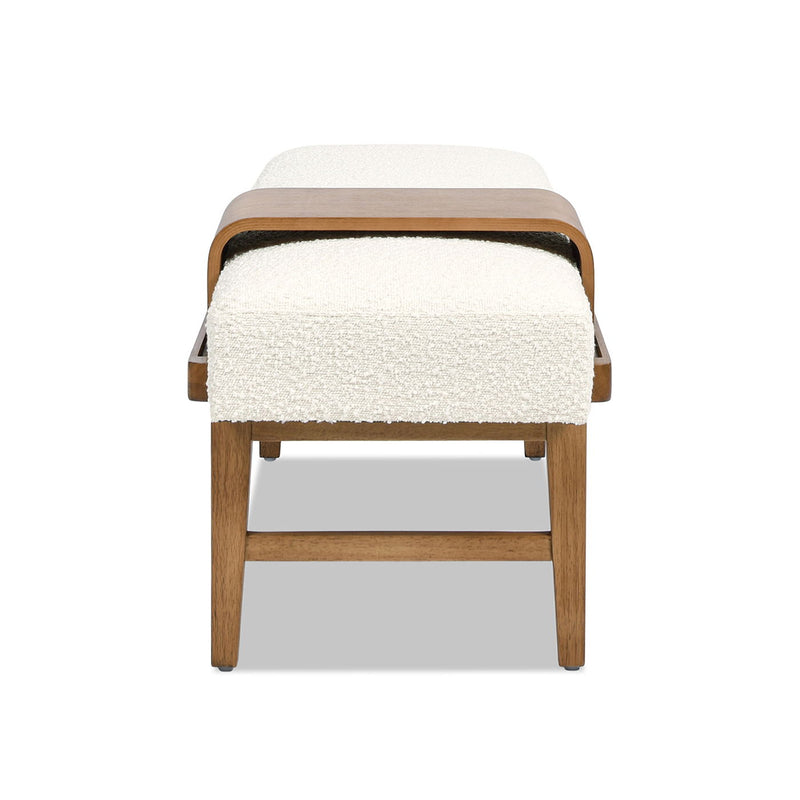 Billie - Modern Telephone Bench With Sliding Shelf - Ivory White, photo 10 of 10