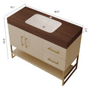 36" Modern Free-Standing Bathroom Vanity with Seamless Ceramic Sink & Sintered Stone Top by HouseOfZazla